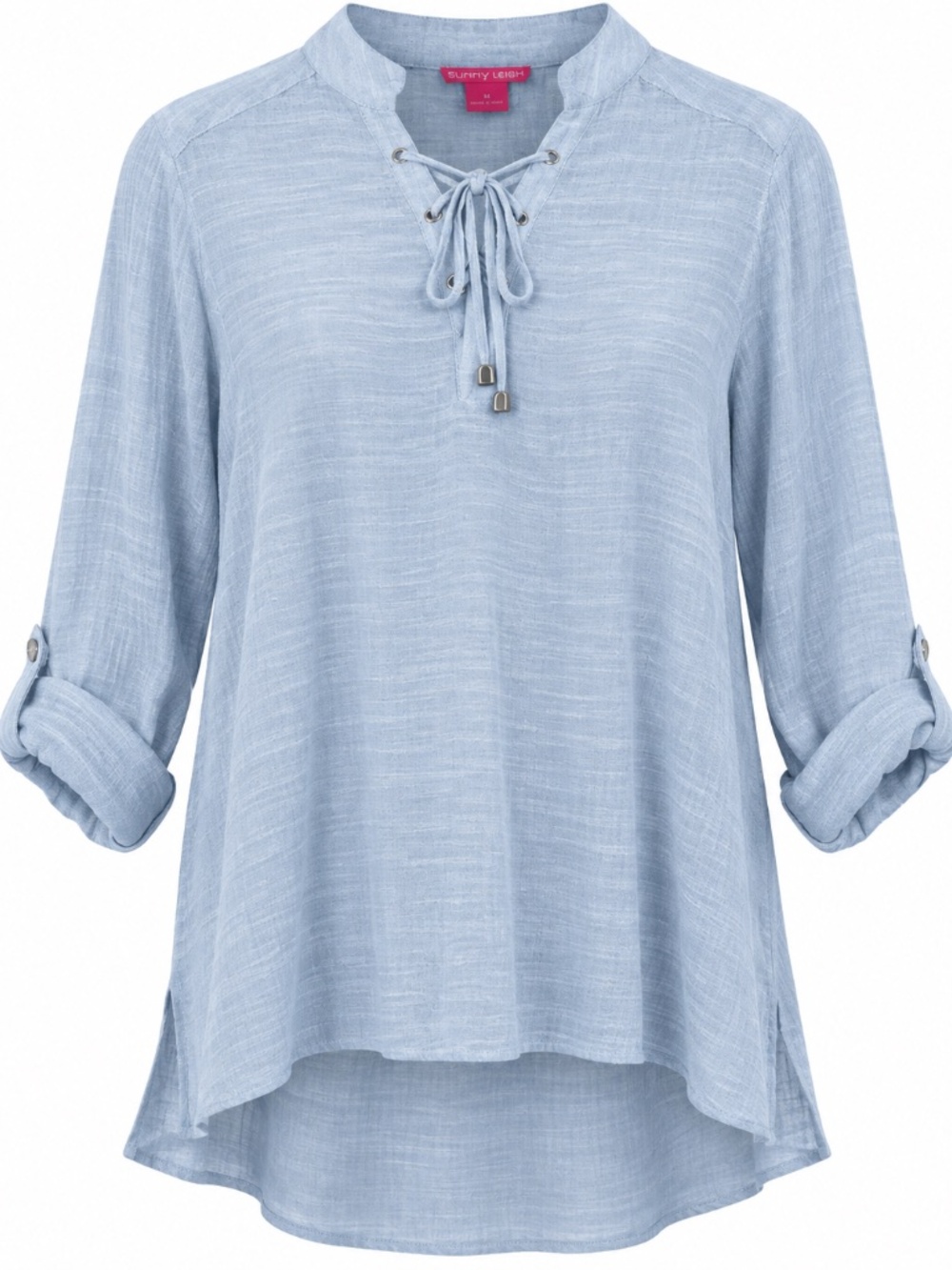 Sunny Leigh Light Blue Lace-Up Top